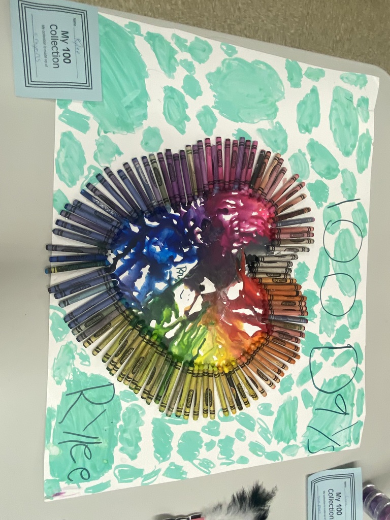 100 Days of School Project, Multi colored Heart